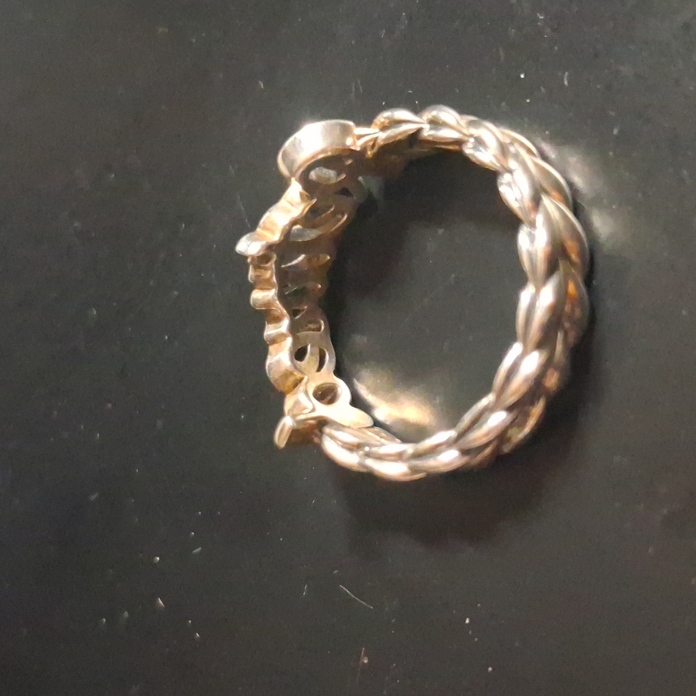 JAI Sterling Silver Retired Script Ring - Picture 5 of 14
